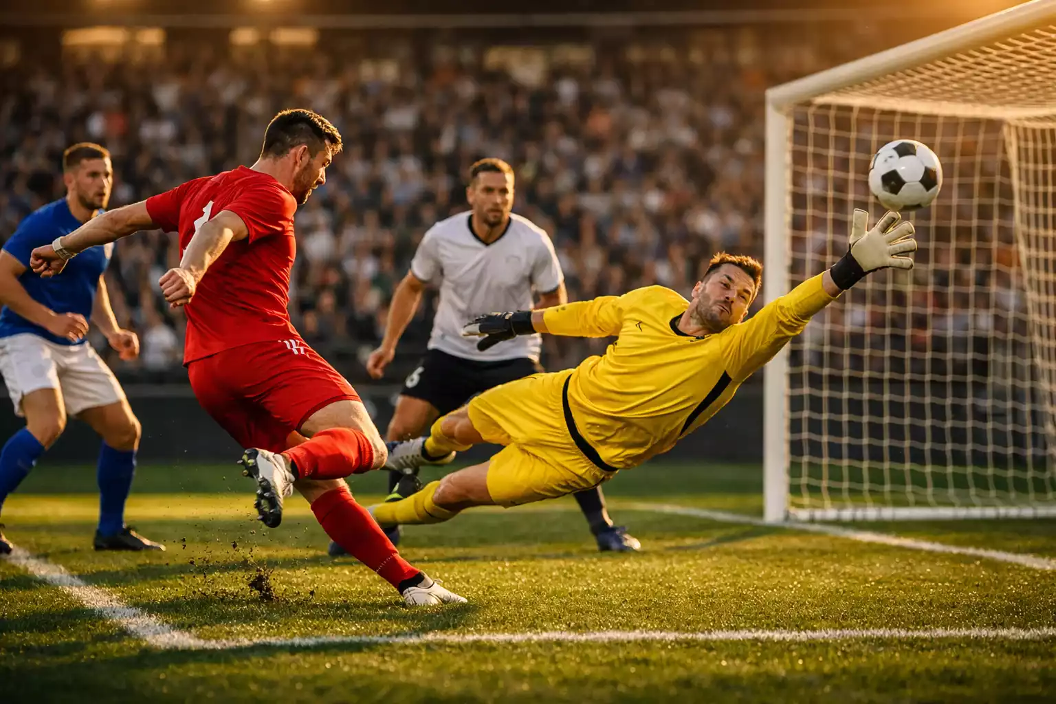 Attacco nel calcio con occasione da gol e difesa vulnerabile